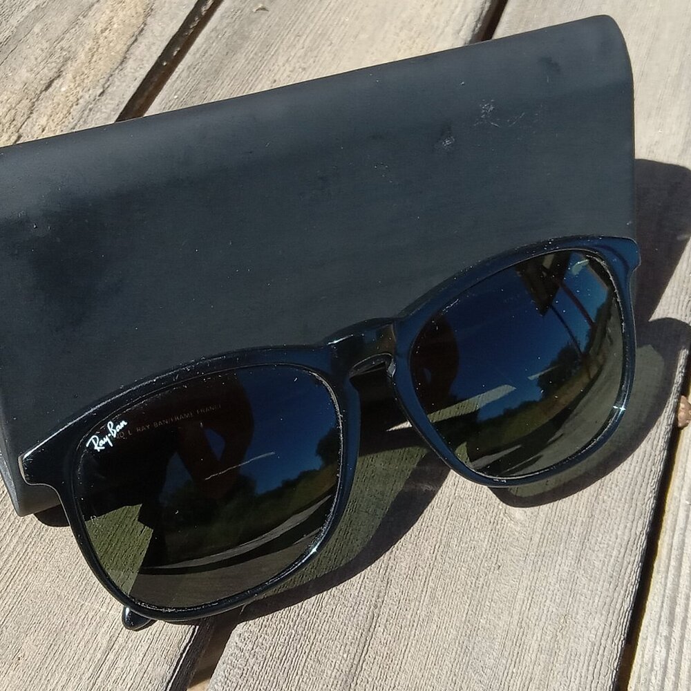 Vintage Ray-Ban B&L  Style E-1 Sunglasses Black Made in France Unisex 1980's